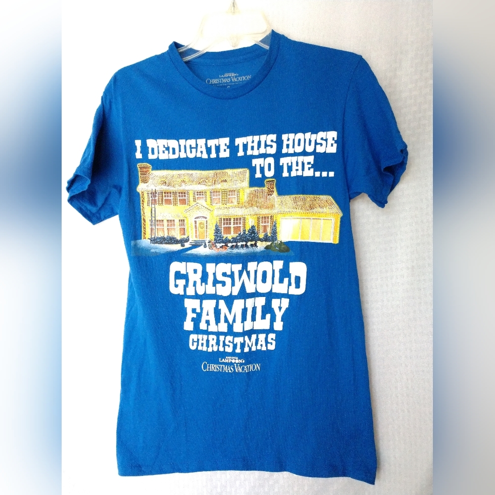Griswold Family Christmas T Shirt National Lampoon Blue Small Unisex Chest 32"